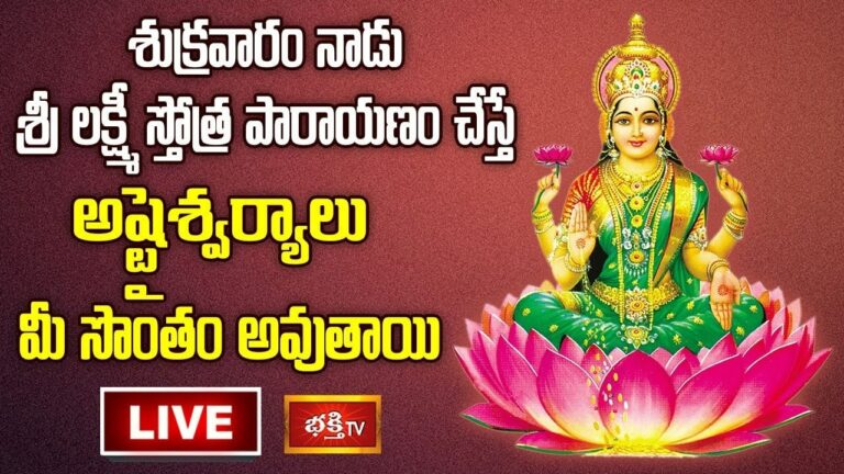 LIVE: శుక్రవారం నాడు శ్రీలక్ష్మీ స్తోత్ర పారాయణం చేస్తే..?