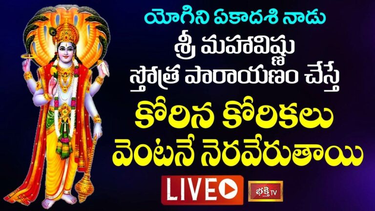 LIVE : నేడు శ్రీ మహావిష్ణు స్తోత్ర పారాయణం చేస్తే కోరిన కోరికలు వెంటనే నెరవేరుతాయి