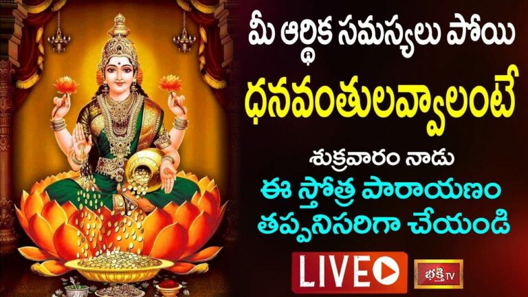 LIVE : మీ ఆర్థిక సమస్యలు పోయి ధనవంతులవ్వాలంటే ఈ స్తోత్ర పారాయణం తప్పనిసరిగా చేయండి