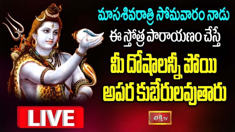 Live: ఈ రోజు ఈ స్తోత్ర పారాయణం చేస్తే అపర కుబేరులవుతారు