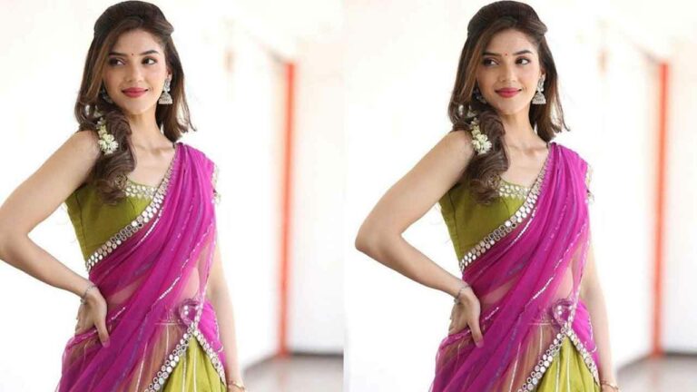 Mehreen Pirzadaa: ఓణీ వేసిన దీపావళీ.. చూపులతో కైపులను తెచ్చెను కంటికి