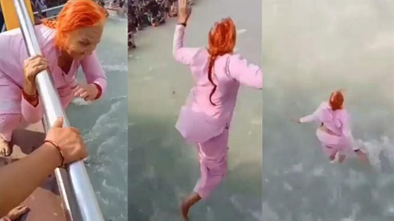 Viral Video: గంగానదిలో దూకిన 70 ఏళ్ల ముసలామె.. ఆశ్చర్యంలో నెటిజన్లు