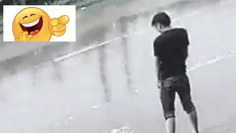 Viral Video: రోడ్డు మీదే పోశాడు.. ఫలితం అనుభవించాడు