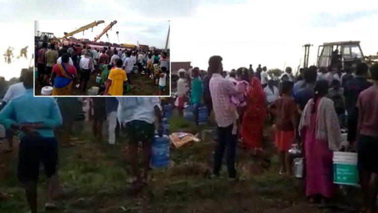 Oil tanker capsized: పల్నాడులో ఆయిల్‌ ట్యాంకర్‌ బోల్తా.. క్యాన్లతో ఎగబడిన జనం..