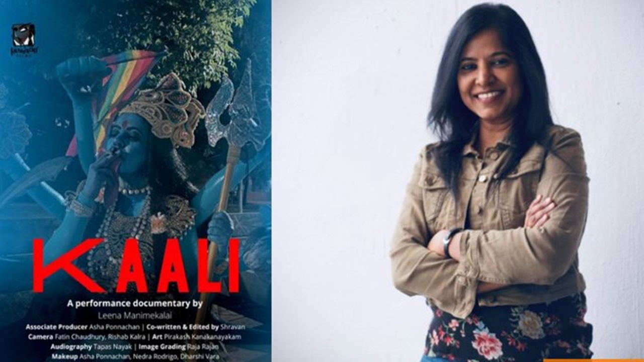 Kaali Poster: Controversy over Kaali poster.. Cigarette in mouth, LGBT flag in hand..