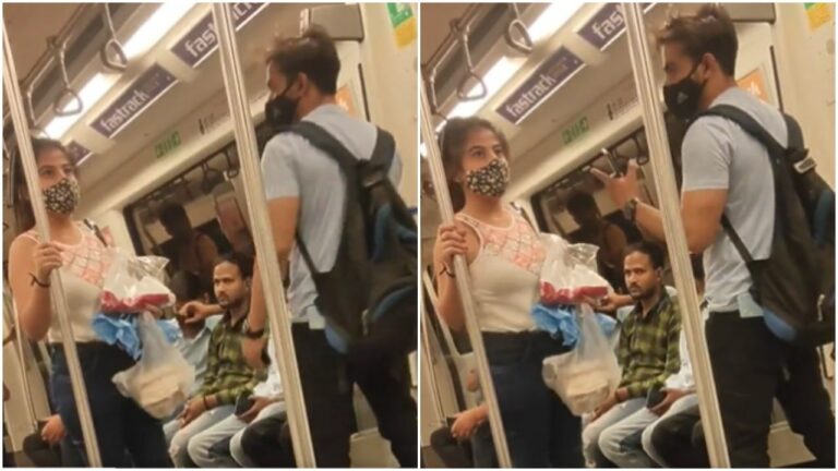 Viral Video: మెట్రో రైలులో ఇద్దరు ప్రేమికులు రచ్చరచ్చ.. !