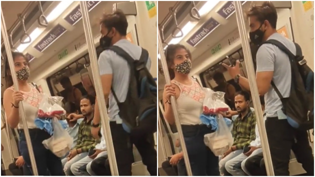 Viral Video: Two lovers in a metro train.. !