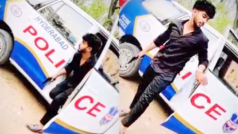 Viral Tiktok: వీడు మాములోడు కాదు… పోలీస్ వెహికల్ లోనే..