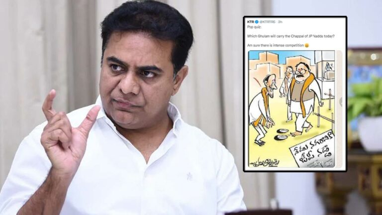 KTR satirical Tweet: బీజేపీ చీఫ్‌ టూర్‌పై కేటీఆర్‌ సెటైర్‌ .. ఈ రోజు ఏ గులాం నడ్డా చప్పల్‌ మోస్తారు..?