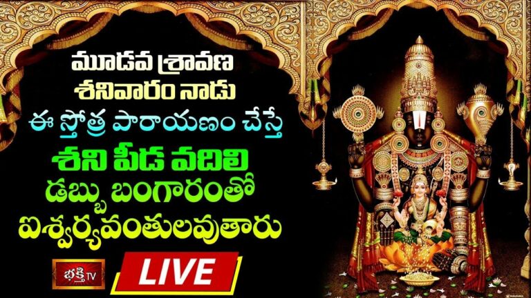 Saturday Special Sri Venkateswara Swamy Stotra Parayanam LIVE : శ్రావణ శనివారం ఈ స్తోత్ర పారాయణం చేస్తే ఐశ్వర్యవంతులవుతారు