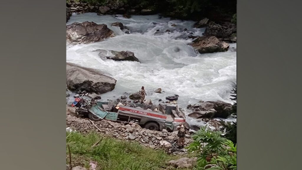Bus Falls Into Riverbed