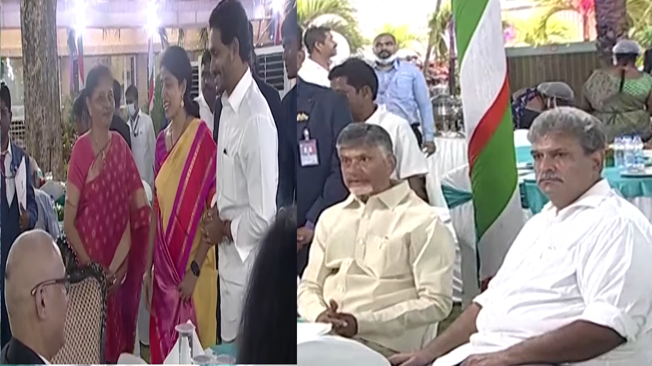 Raj Bhavan: ‘ఎట్‌ హోం’లో తలో దిక్కున కూర్చున్న సీఎం జగన్, చంద్రబాబు