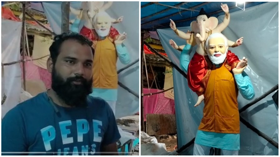 Warangal Modi Ganesh: వరంగల్ లో మోడీ గణపతి.. బీజేపీ నేత కొండంత అభిమానం