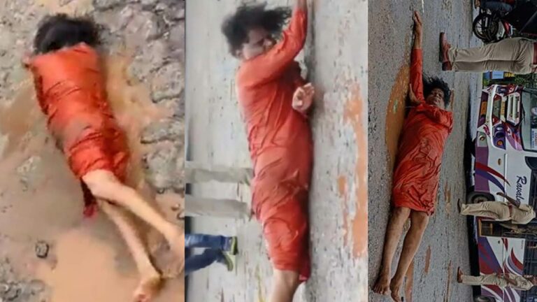 Nityananda Olakadu: రోడ్ల దుస్థితిపై నిరసన.. నిత్యానంద పొర్లు దండాలు..!