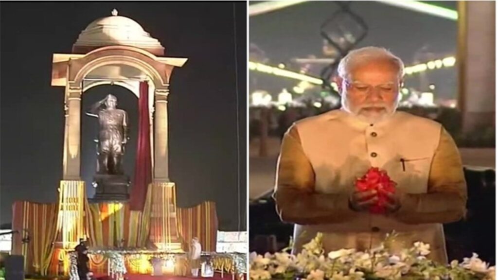 Pm Narendra Modi Unveils Netaji Statue