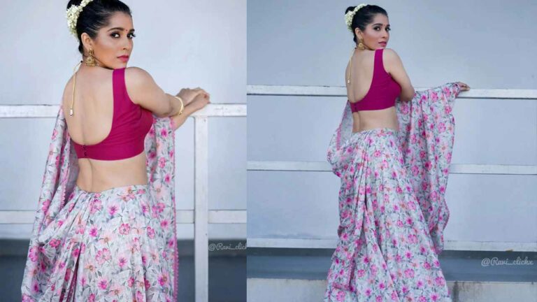Rashmi Gautam: పూల చీరలో రష్మీ.. అందరి చూపు ఆ నడుముపైనే