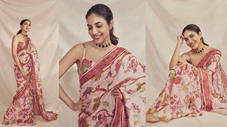 Ritu Varma: పూల చీరలో తెలుగమ్మాయి తెగ సిగ్గులొలకబోస్తుందే..