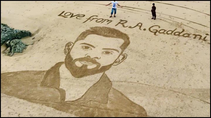 Virat Kohli: ఇసుకపై కోహ్లీ బొమ్మ వేసి.. అభిమానం చాటిన పాక్ ఫ్యాన్