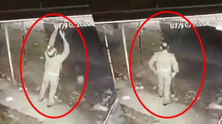 Policeman steals LED bulb: పాన్‌ షాప్‌ ముందుకు బల్బు మాయం.. సీసీటీవీ పరిశీలిస్తే షాక్‌