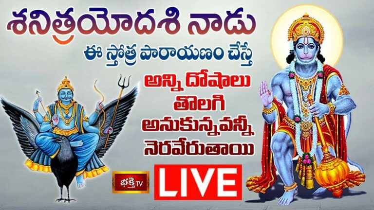 Shani Trayodashi Special Stotra Parayanam Live: శనిత్రయోదశి నాడు ఈ స్తోత్ర పారాయణం చేస్తే అన్ని దోషాలు తొలగిపోతాయి