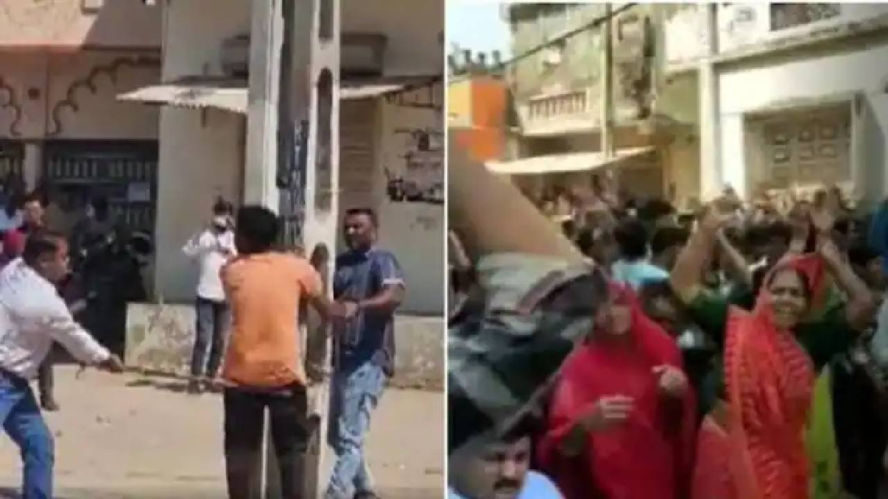 Garba Dance: గర్బా ఆడుతుండగా రాళ్లతో దాడి.. ఆకతాయిలను కట్టేసి కొట్టిన పోలీసులు