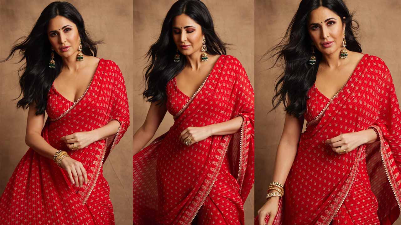 Katrina Kaif: రెడ్ చీరలో కత్రీనా.. చూడడానికి రెండు కళ్లు చాలడం లేదే