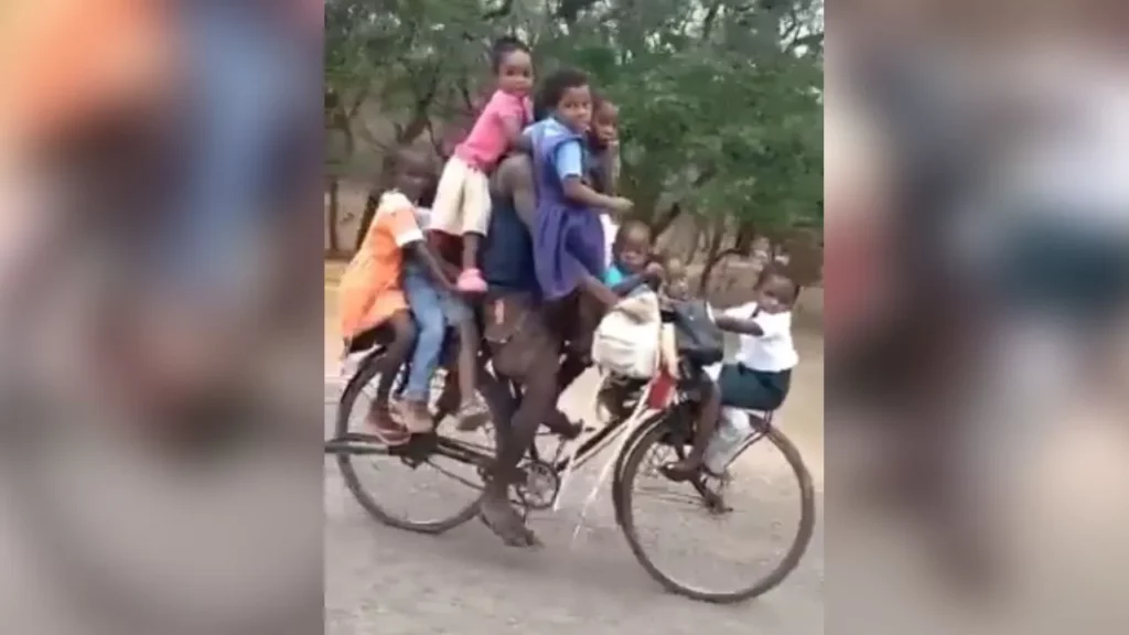 9 Children On Cycle