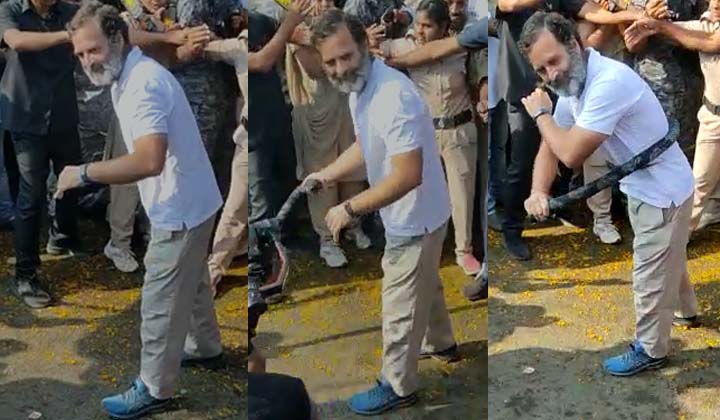 Bharath jod Yatra: పోతురాజు అవతారమెత్తిన రాహుల్ గాంధీ