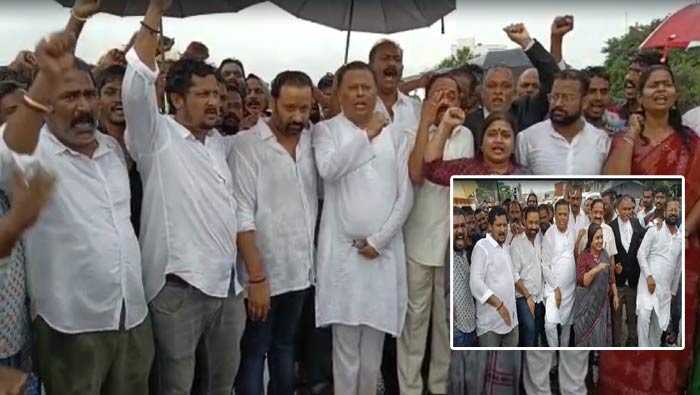 JanaSena: మంత్రి రోజా ఇంటి ముందు తొడగొట్టిన జనసేన నేతలు..!