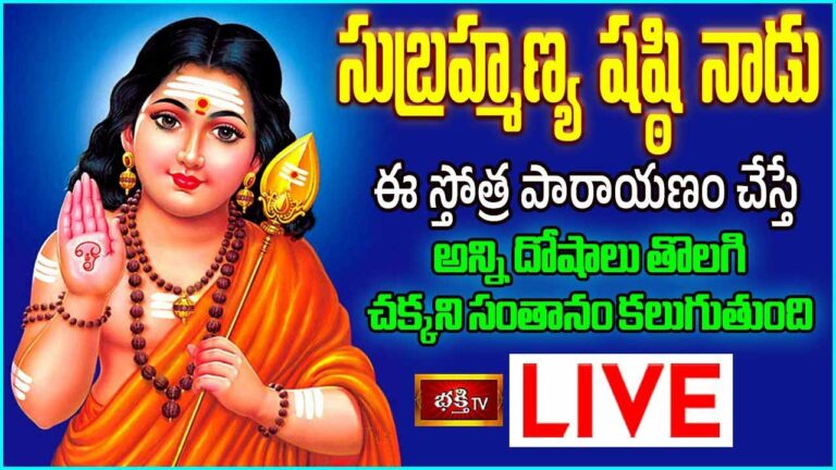 Bhakthi TV LIVE: సుబ్రహ్మణ్య షష్ఠి నాడు ఈ స్తోత్ర పారాయణం చేస్తే..?