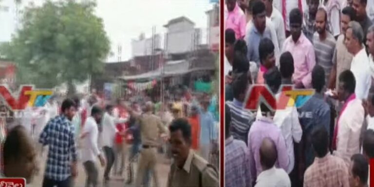 Tension At Munugode: మునుగోడులో ఉద్రిక్తత.. ఈటల కాన్వాయ్ పై దాడి