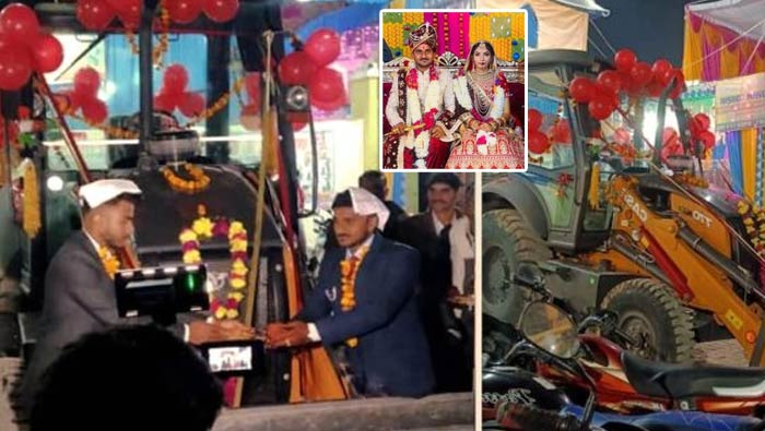 Yogi gets a Bulldozer in dowry: అల్లుడి పేరు యోగి.. బుల్డోజర్ కట్నంగా ఇచ్చిన మామ..