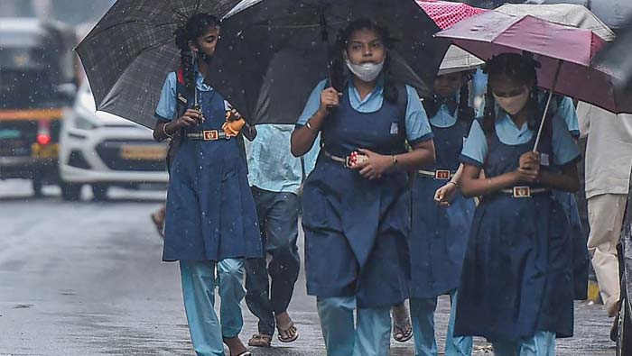 Students In Rain