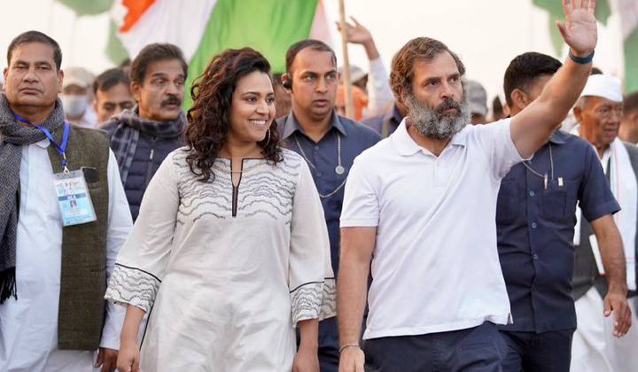 Bharat Jodo Yatra: రాహుల్ గాంధీతో భారత్ జోడో యాత్రలో పాల్గొన్న స్వరాభాస్కర్