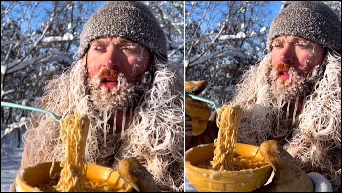 Man Frozen With Noodles: వేడివేడి నూడుల్స్ తినాలనుకున్నాడు.. గడ్డకట్టుకుపోయాడు