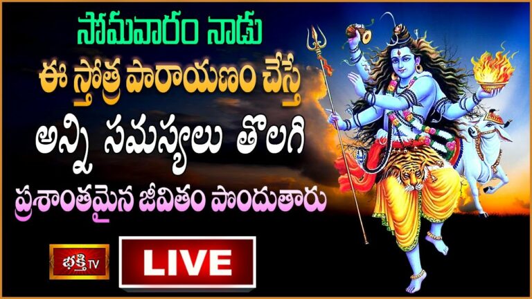 Bhakthi Tv Stothra Parayanam Live: సోమవారం ఈ స్తోత్ర పారాయణం చేస్తే..