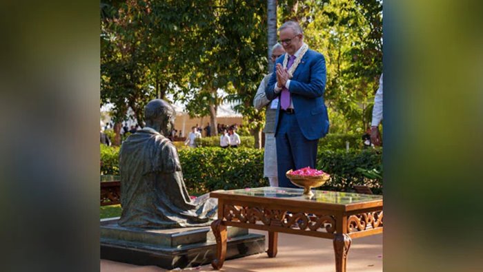 Australia PM: అహ్మదాబాద్‌లోని సబర్మతి ఆశ్రమాన్ని సందర్శించిన ఆస్ట్రేలియా ప్రధాని