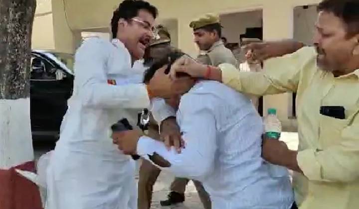 Uttar Pradesh: బీజేపీ లీడర్ భర్తను చితకబాదిన సమాజ్‌వాదీ ఎమ్మెల్యే.. వీడియో వైరల్..