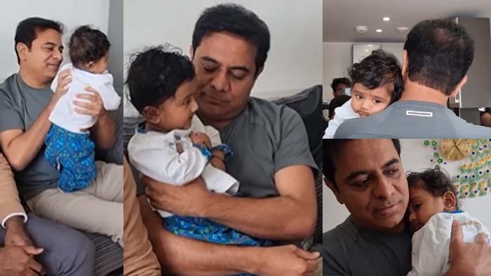 KTR London tour: లండన్ లో పిల్లాడిని ఓదార్చిన మంత్రి కేటీఆర్