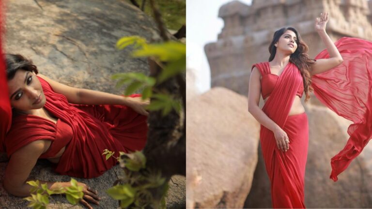 Sai Dhanshika Saree Pics: రెడ్ శారీలో సాయి ధన్సిక.. హాట్ స్టిల్స్ వైరల్!