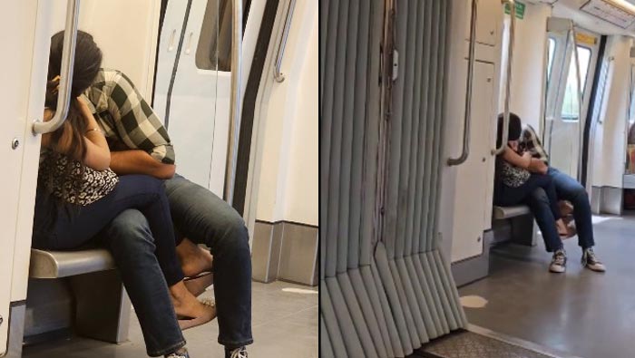 Delhi Metro: ఢిల్లీ మెట్రోలో రెచ్చిపోయిన లవర్స్.. ఆ పని చేస్తూ అడ్డంగా బుక్