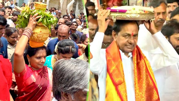 MLC Kavitha: మహంకాళి అమ్మవారికి బంగారు బోనం సమర్పించిన ఎమ్మెల్సీ కవిత