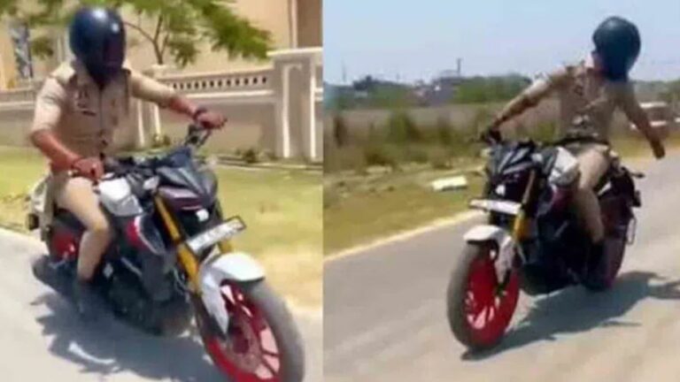 Police Bike Stunts: యూనిఫాంలో పోలీస్‌ బైక్‌ స్టంట్స్.. దిమ్మతిరిగే షాక్ ఇచ్చిన అధికారులు!