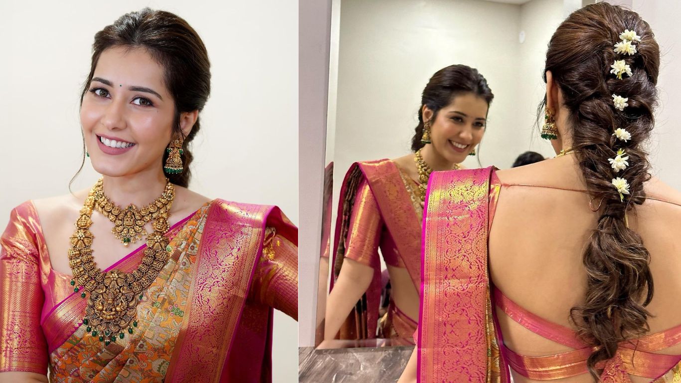 Rashi Khanna Saree Pics: పట్టు చీరలో రాశి ఖన్నా.. అందానికే అసూయ కలిగేలా మెరిసిపోతుంది!