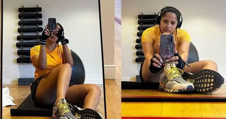 Anasuya : జిమ్ లో తెగ కష్టపడుతున్న అనసూయ.. హట్ ట్రీట్ అదుర్స్..