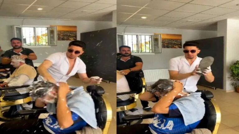 Viral Video : సెలూన్‌కి వచ్చిన కస్టమర్ ను పొట్టు పొట్టు కొట్టిన బార్బర్.. నెటిజన్స్ ఫైర్..