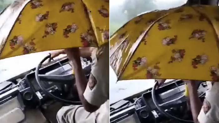 Maharashtra: ఏంటీ డ్రైవరన్నా.. బయట వర్షం పడితే.. బస్సులో గొడుగు పట్టుకున్నావ్..!