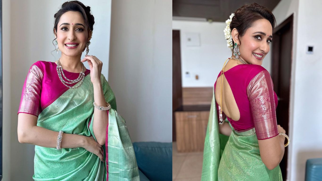 Pragya Jaiswal Saree Pics: పట్టు శారీలో ప్రగ్యా జైస్వాల్.. ఎల్లోరా శిల్పంలా మెరిసిపోతుందిగా!