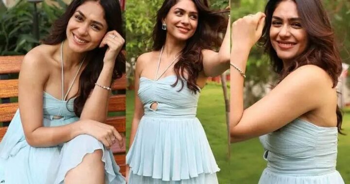 Mrunal Thakur : స్లీవ్ లెస్ ఫ్రాక్ లో అందాల విందు చేస్తున్న మృణాల్ ఠాకూర్..