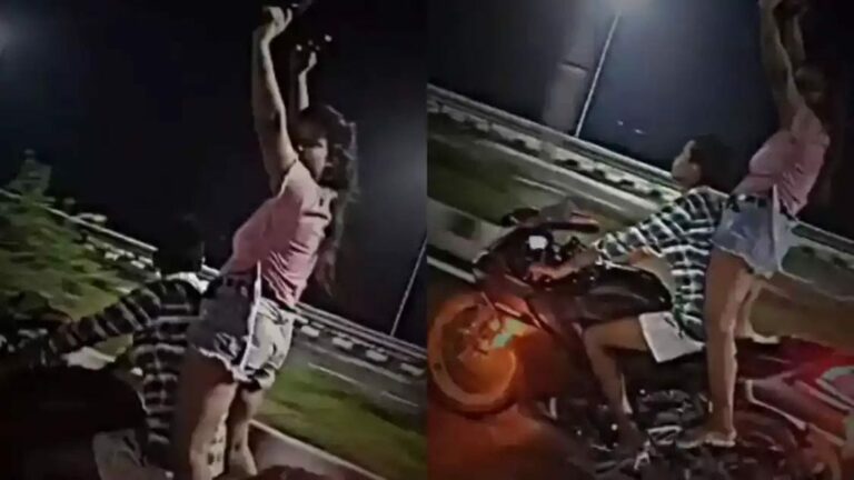 Viral Video: అర్ధరాత్రి బైకుపై రెచ్చిపోయిన లవర్స్.. తుఫాకీలతో రచ్చ..